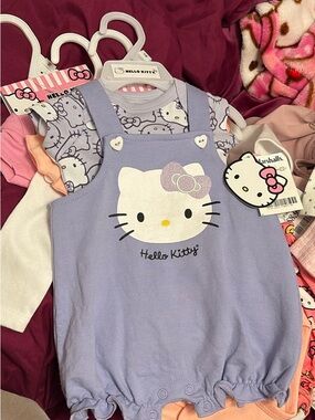 Hello Kitty Lavender Pink Bow Diaper Cover Romper